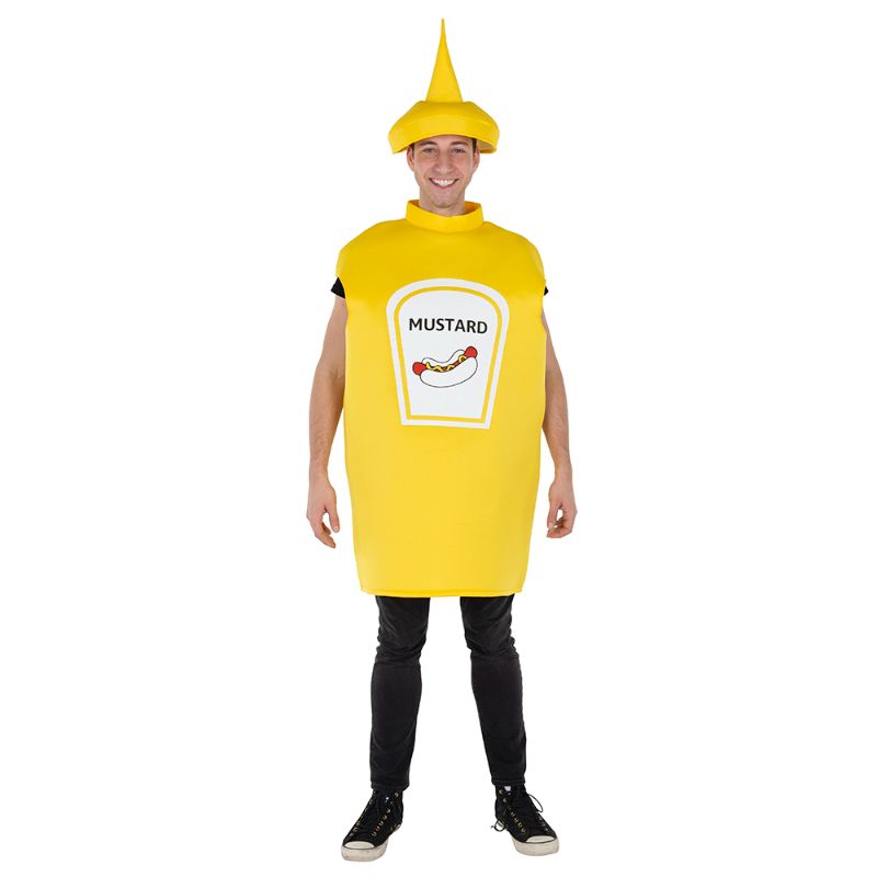 Photo 1 of 1016-Adult Yellow Mustard Costume with Tunic & Hat - Adults One Size