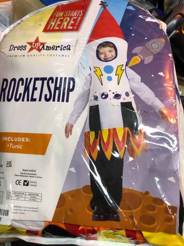 Photo 1 of Dress Up America 1074-T4-S Kids Rocket Ship Costume with Tunic44 Multi Color - Toddler 4 Small