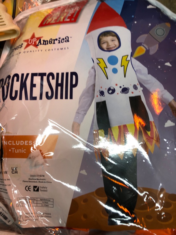 Photo 1 of Dress Up America 1074-T4-S Kids Rocket Ship Costume with Tunic44 Multi Color - Toddler 4 Small