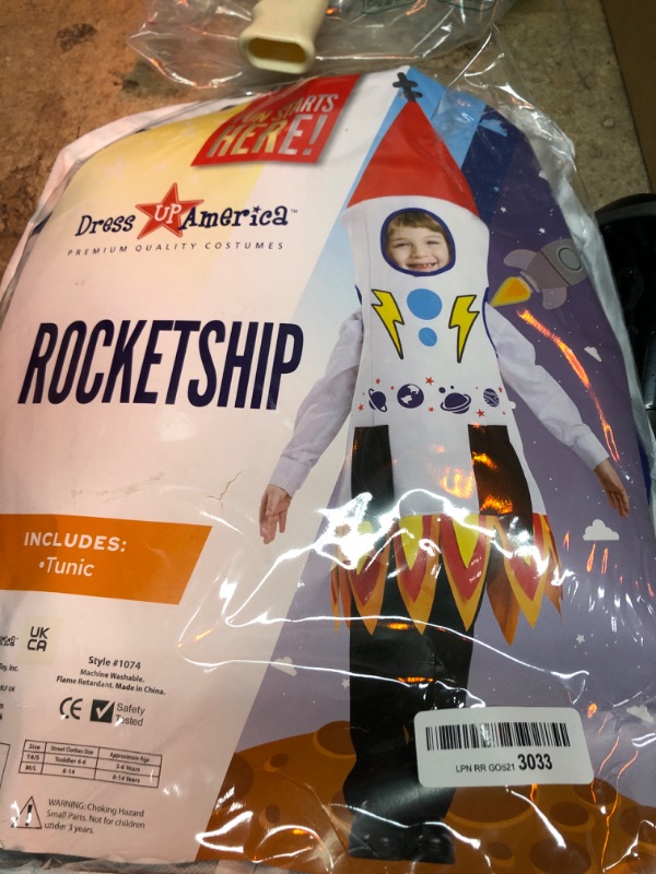 Photo 1 of Dress Up America 1074-T4-S Kids Rocket Ship Costume with Tunic44 Multi Color - Toddler 4 Small