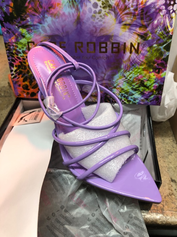 Photo 1 of CAPE ROBBIN STRAPPY PURPLE POINTED TOE HEEL 7