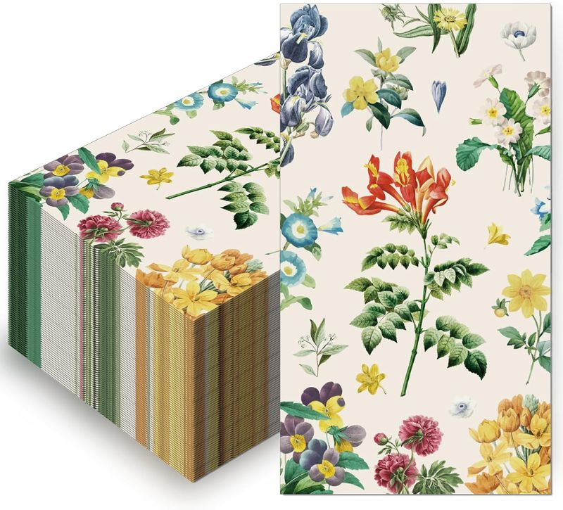 Photo 1 of 100PCS FLORAL PAPER NAPKINS 