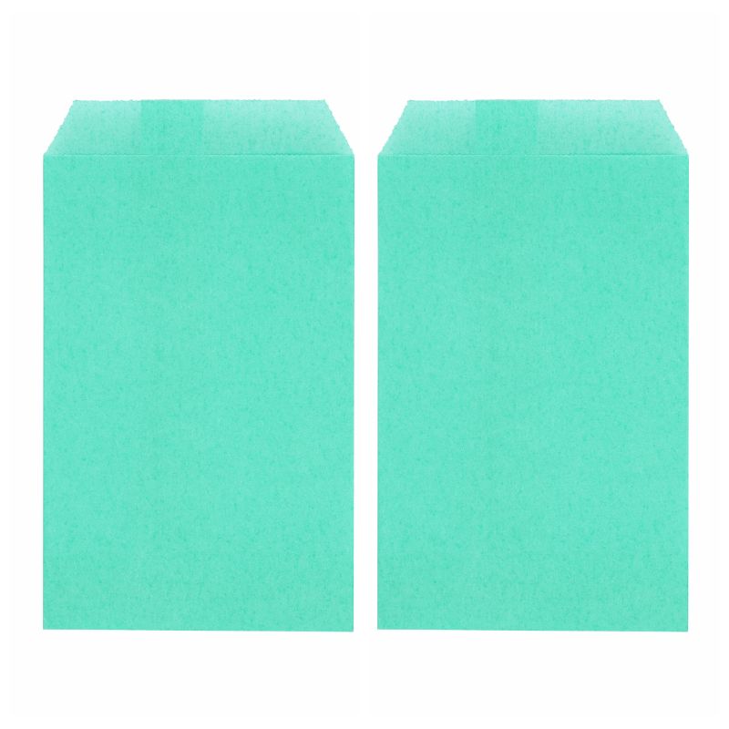 Photo 1 of 2 bags - Aqua Blue Mini Flat Greaseproof Paper Bags Envelopes for Small Treat Candy Wedding Confetti Tossing Notes Coin Stamps Seeds Soap, Pack of 100 by Quotidian (2 3/4'' x 4 1/2'') Aqua Blue 2¾x4¼ Inch (Pack of 100)