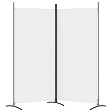 Photo 1 of 2-Panel Room Divider White 68.9"x70.9" Fabric