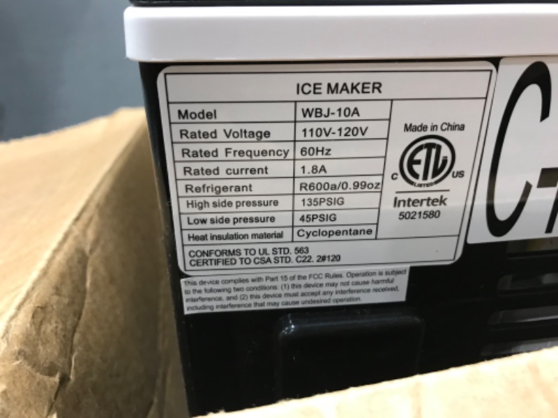 Photo 3 of Countertop Ice Maker, Ice Maker Machine 6 Mins 9 Bullet Ice, 26.5lbs/24Hrs, Portable Ice Maker Machine with Self-Cleaning, Ice Scoop, and Basket, Compact Ice Maker for Home/Kitchen/Office/Party
