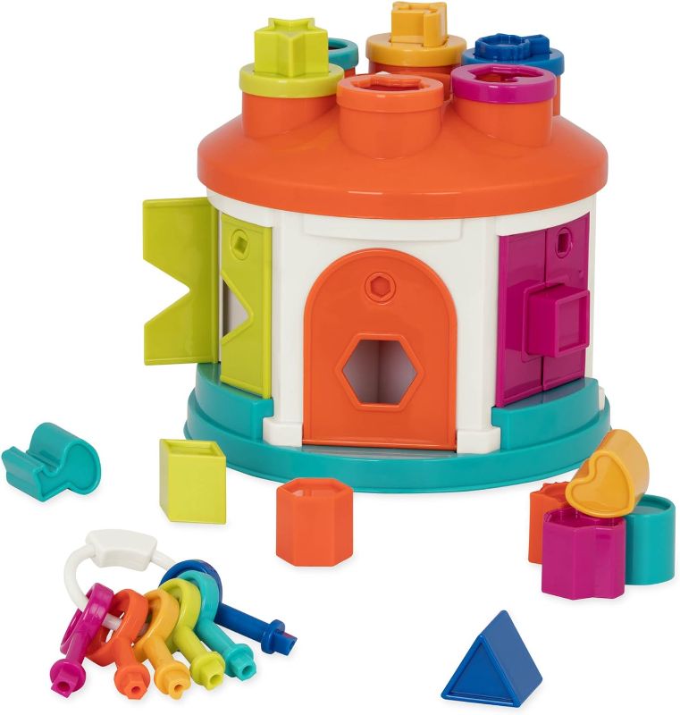 Photo 1 of Battat – Shape & Color Sorting Toy – Developmental Toy – Pattern Matching Game – Color-Coded Keys – 2 Years + – Shape Sorter House
