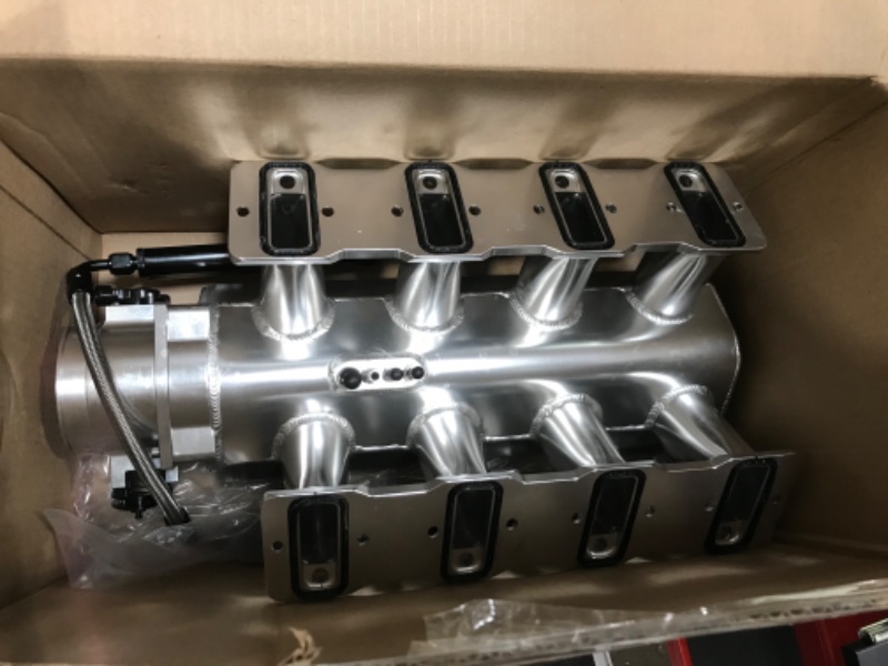 Photo 3 of PUZZLEDEER Intake Manifold for LS Cathedral Port Heads for LS1 LS2 LS6 LS Intake Manifold Engines for Chevy 4.8 5.3 5.7 6.0 Silver 92MM ls intake manifold Silver-92MM