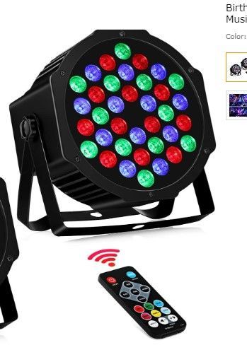 Photo 1 of 36 LED Par Lights, RGB Par Can Light Stage Lights, 10 Modes DJ Lights Stage Lighting Uplights with Sound Activated Remote Control & DMX Uplights for Events Wedding Party 