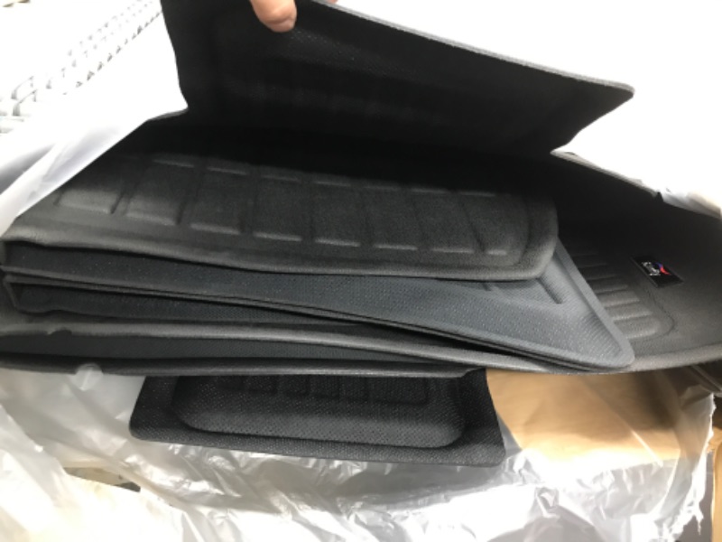 Photo 2 of Fjinfly Tesla Model Y Floor Mat 2023 2022 2021 All Weather Tesla Y Floor Mat Floor Liners 5 Seater Custom Fit 3D Front Rear Floor Mats Cargo Trunk Liner TPE XPE Mats Model Y-4pc