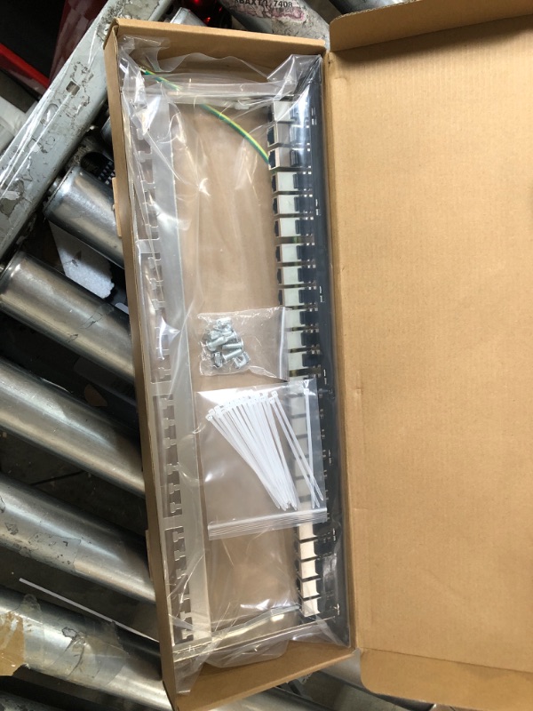 Photo 2 of Rapink Patch Panel 24 Port Cat6A with Inline Keystone 10G Support, Coupler Patch Panel STP Shielded 19-Inch with Removable Back Bar, 1U Network Patch Panel for Cat7, Cat6, Cat6A, Cat5e 24Port