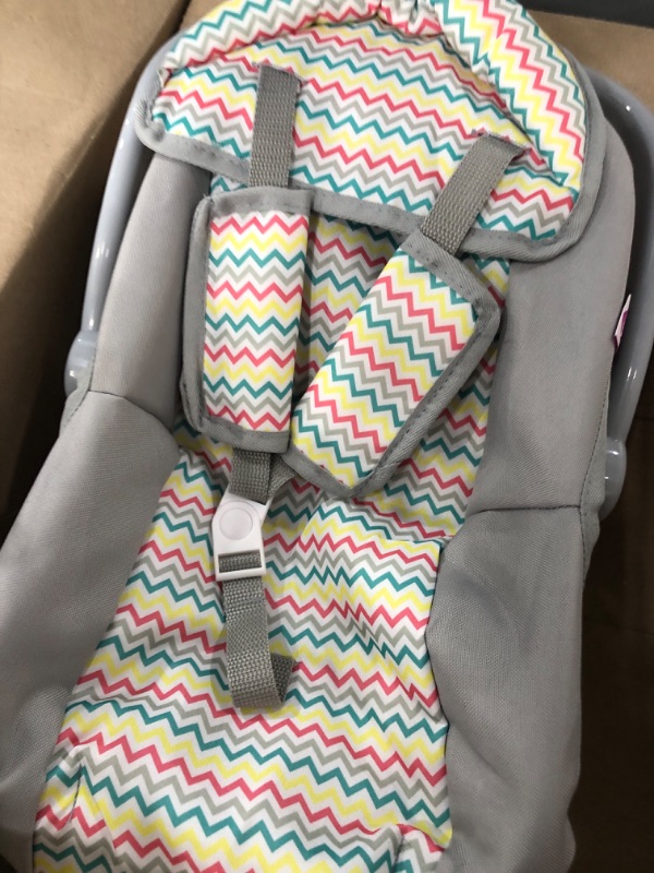 Photo 2 of Adora Baby Doll Car Seat Carrier - Rainbow Zig Zag
