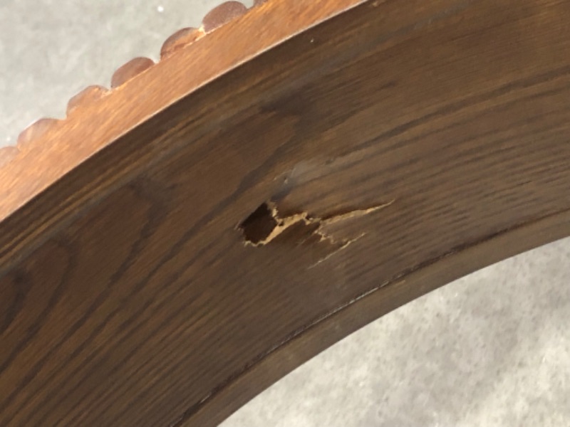 Photo 5 of ***MAJOR DAMAGE - SEE COMMENTS***
Fluted Half Moon Console Table - Small Entry Table - Living Room Furniture - Modern - Walnut