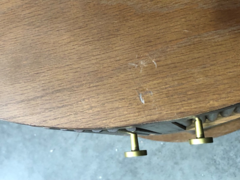 Photo 7 of ***MAJOR DAMAGE - SEE COMMENTS***
Fluted Half Moon Console Table - Small Entry Table - Living Room Furniture - Modern - Walnut