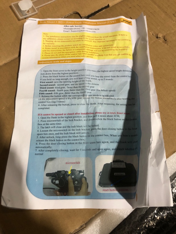 Photo 1 of **PARTS ONLY** MISSING PARTS SEE NOTES**STOCK PHOTO FOR REFERENCE ONLY**
 Hansshow Power Frunk Kit Compatible Tesla Model 3 