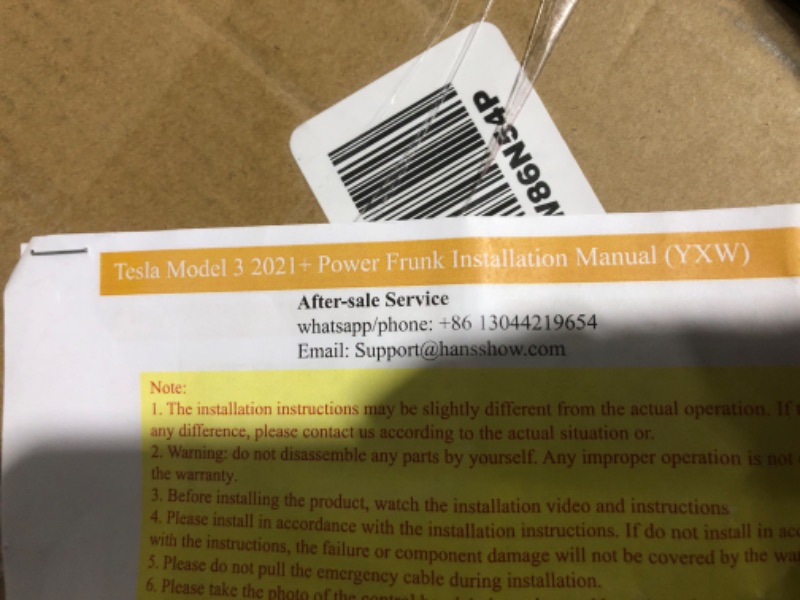 Photo 7 of **PARTS ONLY** MISSING PARTS SEE NOTES**STOCK PHOTO FOR REFERENCE ONLY**
 Hansshow Power Frunk Kit Compatible Tesla Model 3 