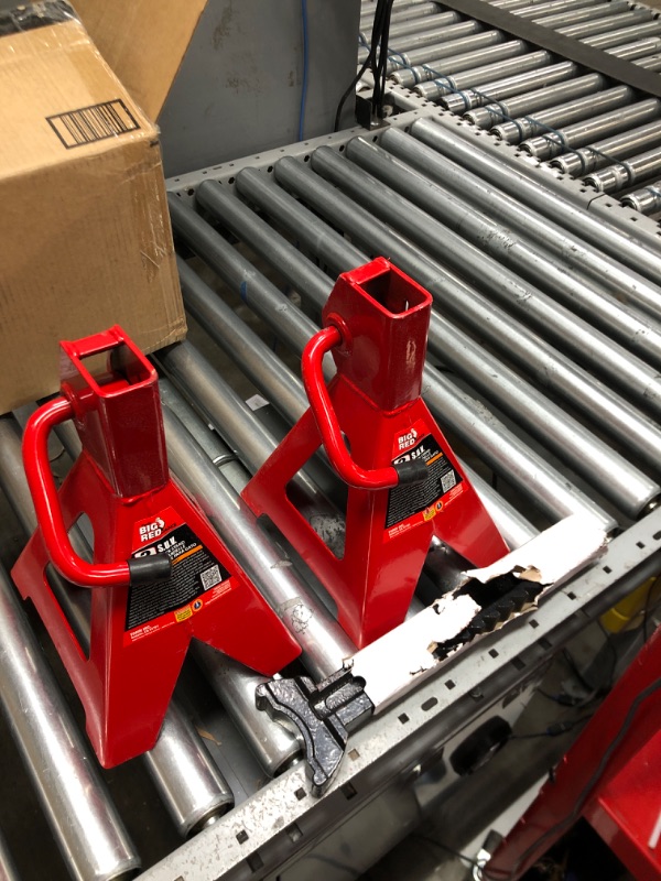 Photo 2 of BIG RED T43006 Torin Steel Jack Stands (Fits: SUVs and Extended Height Trucks): 3 Ton (6,000 lb) Capacity, Red, 1 Pair