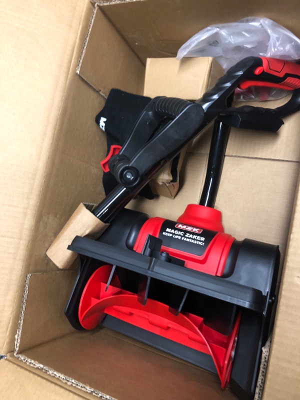 Photo 1 of MZK Cordless Snow Shovel, 20V 13-Inch Battery Powered Snow Thrower, Battery Snow Blower with Directional Plate and Adjustable Front Handle(4.0Ah Li-ion Battery & Fast Charger Included)
