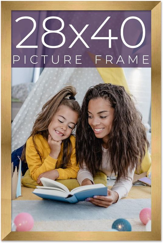 Photo 1 of 28x40 Frame Gold Bronze Solid Wood Picture Frame