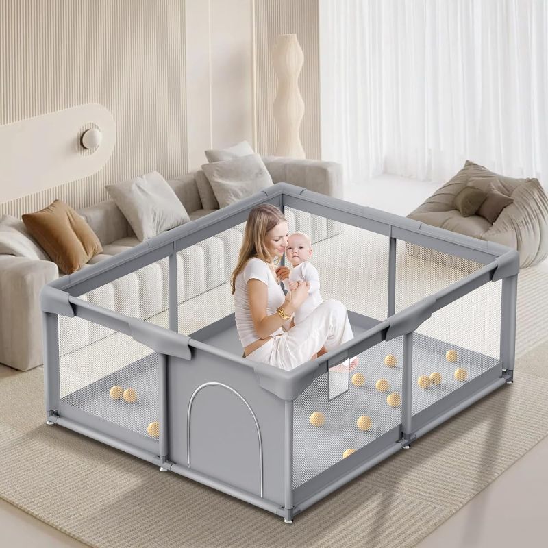 Photo 1 of Baby Playpen, Playpen for Babies and Toddlers, Sturdy Safety Baby Play Yards Indoor & Outdoor, Play pens for Babies and Toddlers, Baby Fence
