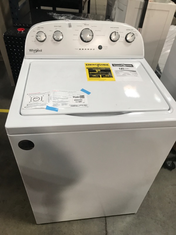 Photo 4 of Whirlpool 3.5-cu ft High Efficiency Agitator Top-Load Washer (White)