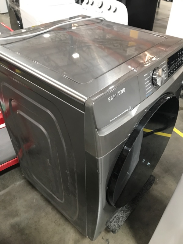 Photo 1 of Samsung 4.5-cu ft High Efficiency Stackable Steam Cycle Smart Front-Load Washer (Platinum) ENERGY STAR
