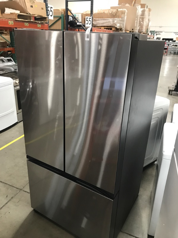 Photo 5 of Samsung Bespoke 30.1-cu ft Smart French Door Refrigerator with Dual Ice Maker and Door within Door (Fingerprint Resistant Stainless Steel- All Panels) ENERGY STAR