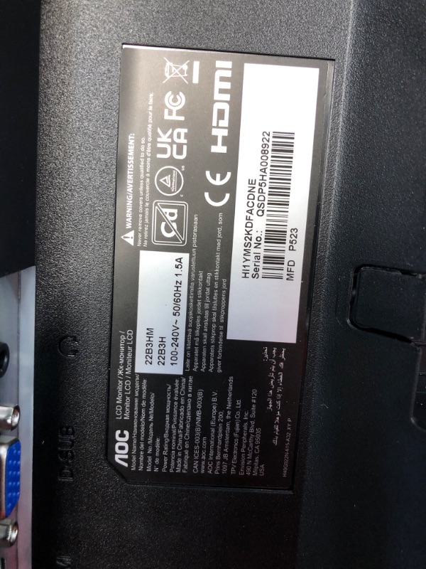 Photo 1 of AOC 21.5" Monitor