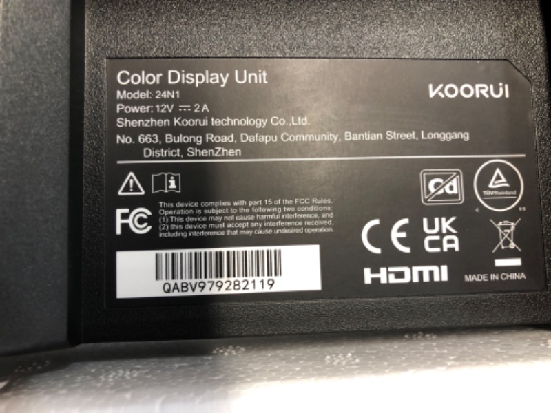 Photo 4 of KOORUI 24.5 Inch FHD Gaming Monitor, Computer Monitors Full HD (1920 x 1080), VA, 1ms, FreeSync & G-Sync Compatible, 2X HDMI(144Hz) & DisplayPort(170Hz), sRGB 99%, VESA, Tilt Adjustable, Eye Care 24.5" 170Hz VA