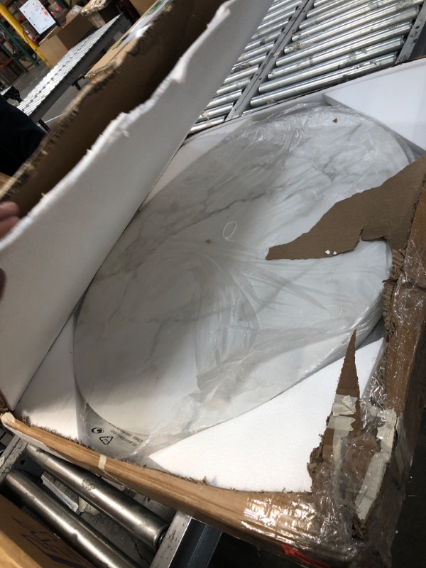 Photo 1 of GAOMON Dining Table Set for 2, Kitchen Table and Chairs for 2, Modern Round Kitchen Table Set, 3 Piece Dining Room Table Set for Small Space, Apartment, Studio, Dinner, Marble White and Gold Round Table and 2 Chairs Marble White and Gold