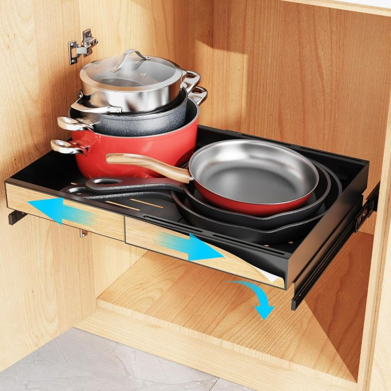 Photo 1 of **DAMAGED SEE NOTES**STOCK PHOTO FOR REFERENCE ONLY**
Pull Out Cabinet Organizer Black (11.7"-19.7") 