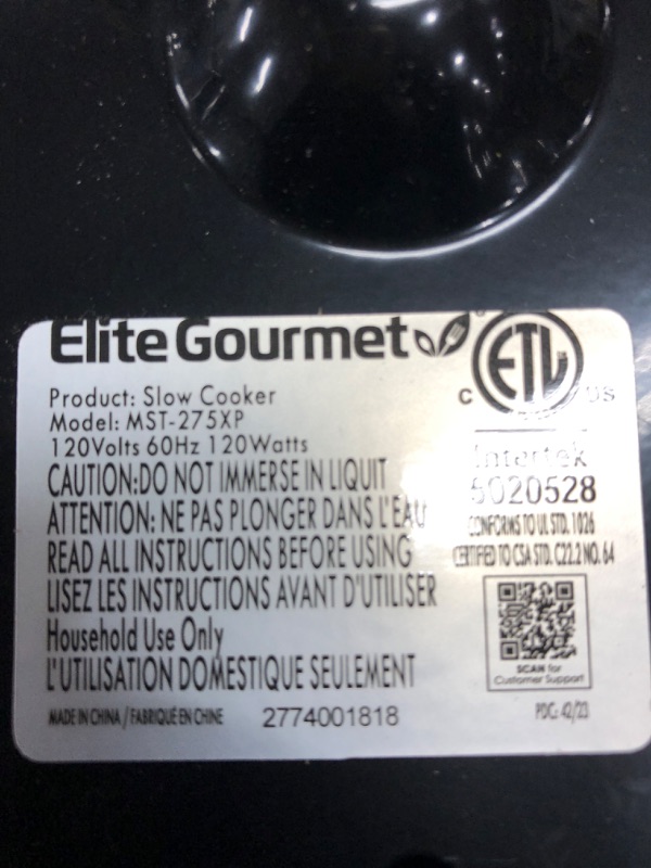 Photo 1 of Elite Gourmet MST-275XP Electric Oval Slow Cooker, Adjustable Temp, Entrees, Sauces, Stews & Dips, Dishwasher Safe Glass Lid & Crock (2 Quart, Purple) Purple MST-275XP