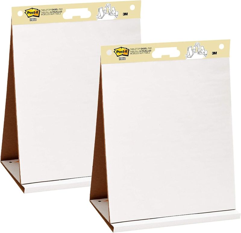 Photo 1 of Post-it Super Sticky Portable Tabletop Easel Pad, Great for Virtual Teachers and Students, 20x23 Inches, 20 Sheets,Pad, 2 Pads (563 VAD 2PK)
