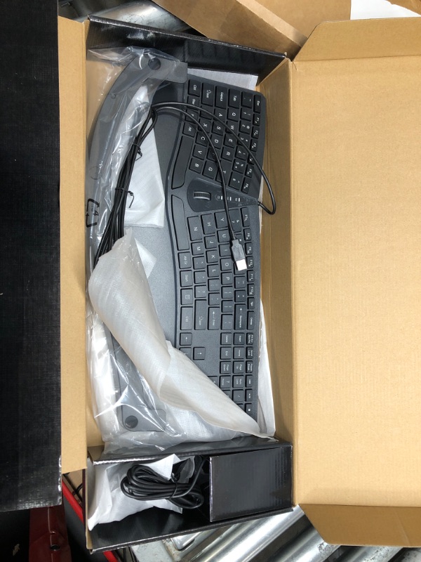 Photo 2 of Perixx Periduo-505, Wired USB Ergonomic Split Keyboard and Vertical Mouse Combo with Adjustable Palm Rest and Short Tactical Membrane Keys, US English Layout