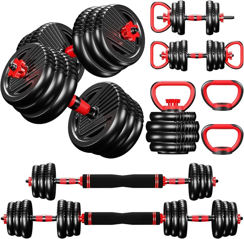 Photo 1 of **NONREFUNDABLE**FOR PARTS OR REPAIR**SEE NOTES**
***STOCK IMAGE FOR SAMPLE***
6-1 weight set Adjustable Weight Dumbbell Set - Premium Home Gym Equipment with Dumbbell, Barbell, Kettlebell, Push-Up Modes