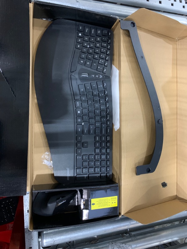 Photo 2 of Perixx Periduo-605, Wireless Ergonomic Split Keyboard and Vertical Mouse Combo, Adjustable Palm Rest and Membrane Low Profile Keys, Black, US English Layout (11633)