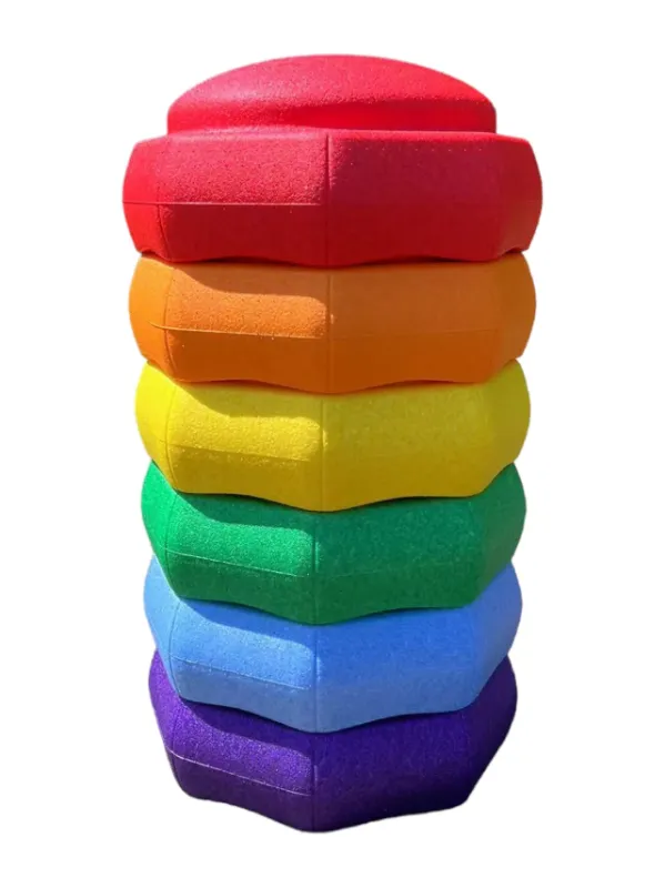 Photo 1 of 6 Pieces Rainbow Stepping Stones Set