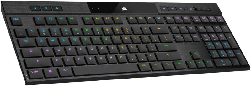 Photo 1 of Corsair K100 AIR Wireless RGB Mechanical Gaming Keyboard - Ultra-Thin, Sub-1ms Slipstream , Low-Latency Bluetooth, Cherry MX Ultra Low Profile Keyswitches - NA Layout, QWERTY - Black
