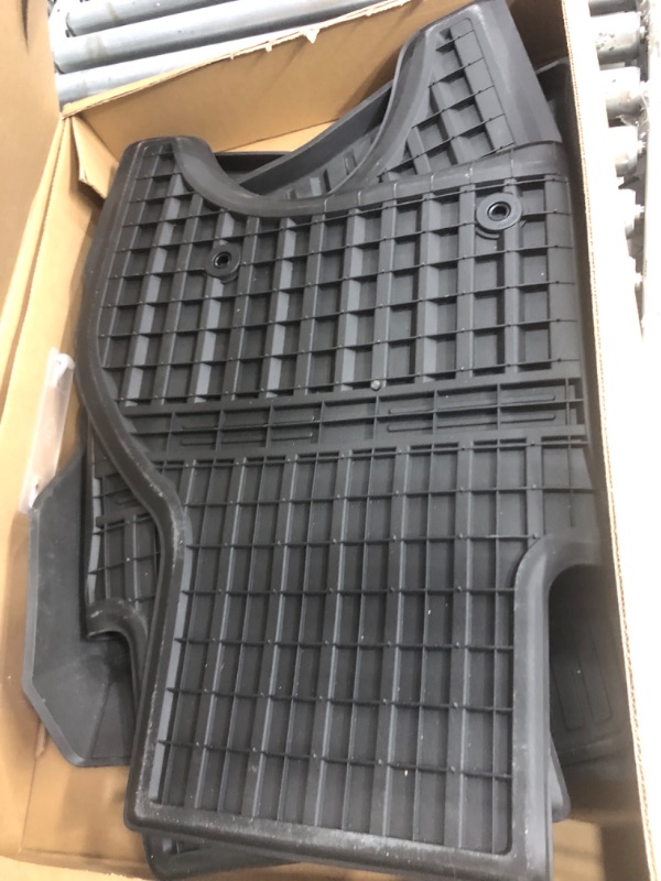 Photo 2 of 3W Floor Mats Fit 2019-2023 Land Rover/Range Rover Defende (for Defender 110), TPE All Weather Custom Fit Floor Liner Land Rover Defender 1st, 2nd Row Floor Liners, Black(Full 4 Doors 5 Seat only)