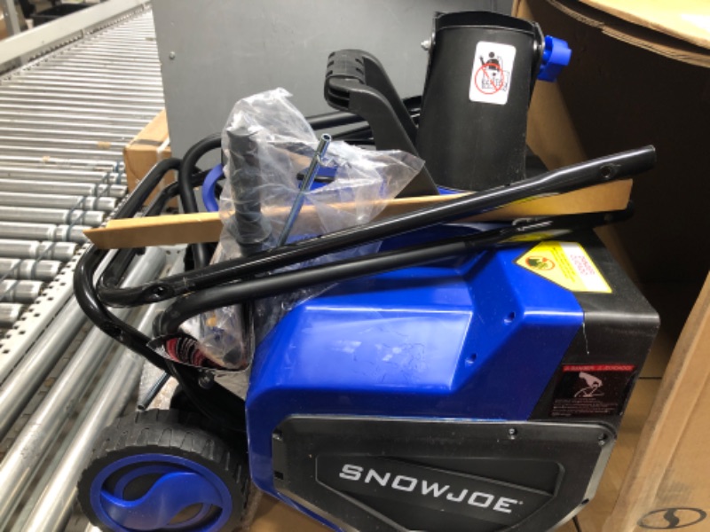 Photo 2 of ** Read Notes **
 Snow Joe SJ627E 22" Electric Snow Thrower with Dual LED Lights - 15-Amp - Black/Blue