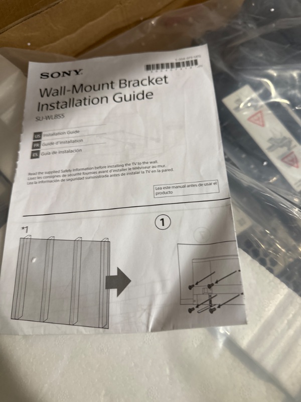 Photo 5 of ***MISSING PARTS READ NOTES***Sony SU-WL855 Ultra Slim Wall-Mount Bracket for Select Sony BRAVIA OLED and LED TVs