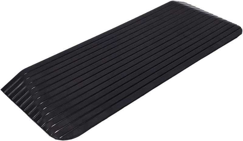 Photo 1 of  Rubber Threshold Ramp, Doorways Heavy Duty Wheelchair Ramps, Rated 2200 Lbs Load Capacity, Non-Slip Surface Rubber Solid Threshold Ramp for Wheelchair, Scooter, Mobility Scooters Black
