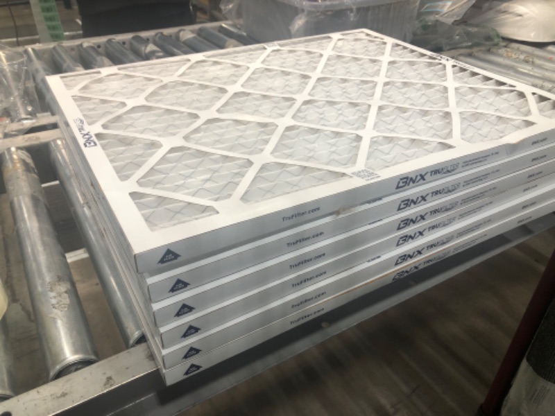 Photo 2 of In great condition. BNX TruFilter 20x25x1 Air Filter MERV 12 (6-Pack) - MADE IN USA – Dust & Pet Defense Electrostatic Pleated Air Conditioner HVAC AC Furnace Filters for Dust, Pet, Mold, Pollen MPR 600 – 700 & FPR 5 20x25x1 6-Pack