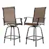 Photo 1 of 2-Piece Steel Outdoor Swivel High Bar Stools
