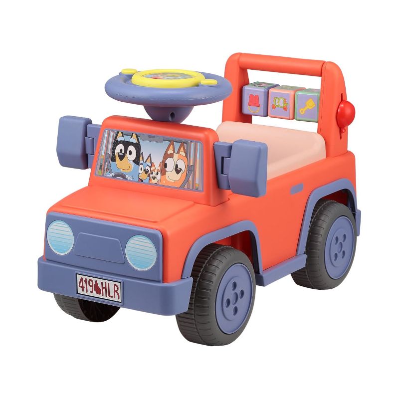 Photo 1 of Bluey Licensed Interactive Ride-On Push Car for Boys and Girls, Foot-to-Floor, Ages 1-3, Orange
