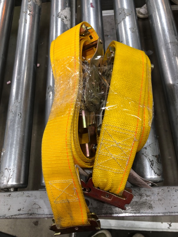 Photo 1 of  2 YELLOW E TRACK RATCHET STRAPS