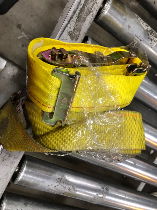 Photo 1 of  2 YELLOW E TRACK RATCHET STRAPS