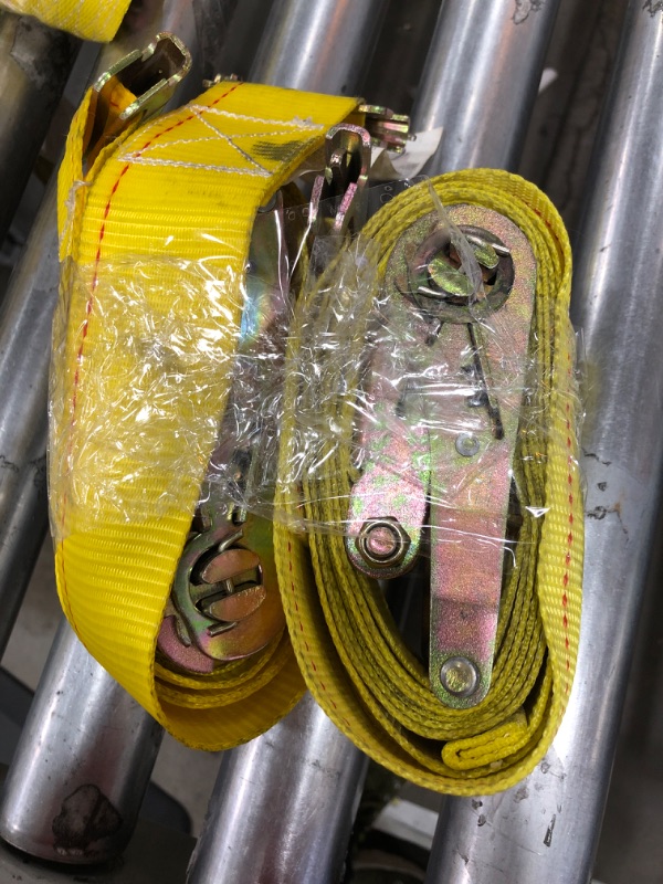 Photo 1 of  2 YELLOW E TRACK RATCHET STRAPS