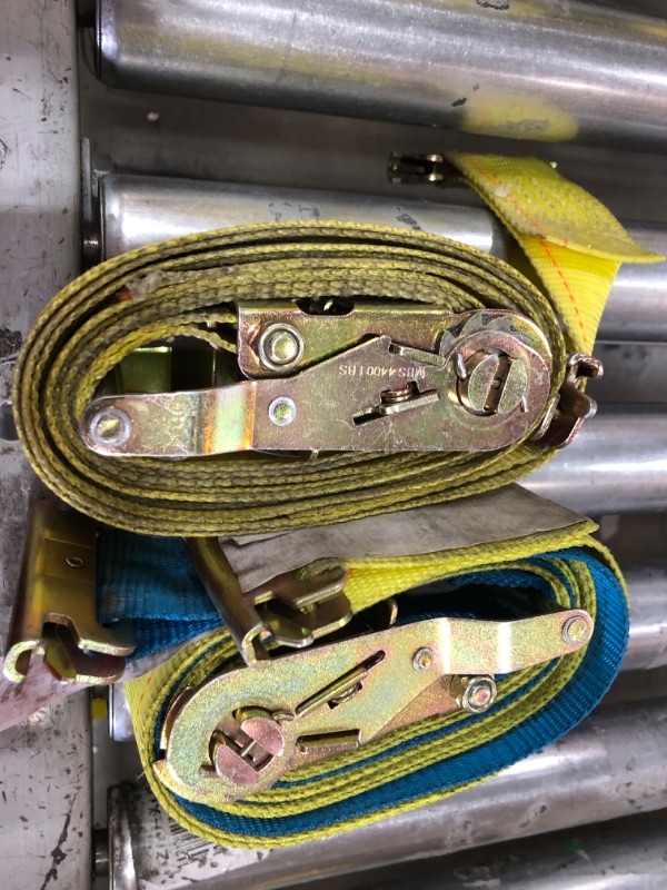 Photo 1 of  2 YELLOW E TRACK RATCHET STRAPS