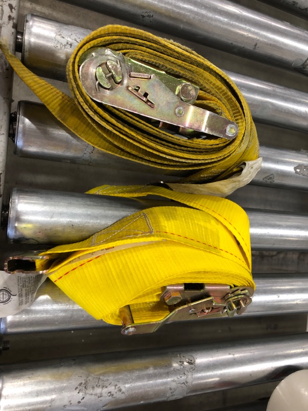 Photo 1 of  2 YELLOW E TRACK RATCHET STRAPS