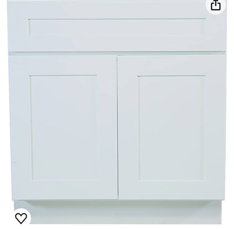 Photo 1 of **SEE NOTES**Design House Brookings Unassembled Shaker Sink Base Kitchen Cabinet, 1 Drawer, White AND Marble Vanity Top